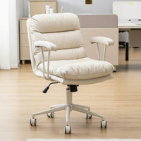 High-Back Office Chair with Padded Seat and Armrests Ergonomic Upholstered Office Chair Stylish Furniture Easy to Assemble for Students, Bedroom