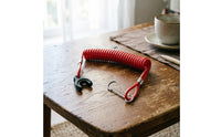 Flameout Lanyard Coiled Power-Interrupt Cord Spring-Style Boat Engine Kill Switch Cord for Boaters, Boating