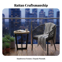 4 Pieces Woven Design 4-Piece Wicker Seating collection Weather-Resistant Patio Set Comfortable paddings Outdoor Furnishing Sturdy Frame for Garden lovers, Homeowners, Families, Balcony, Terrace, rearyard, Porch