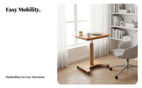 Height Adjustable Rolling C-Shaped Desk Space-Saving C-Shaped Overbed Table Multi-Functional Household Furniture Nordic aesthetic for Students, Remote Workers, Apartment Dwellers, Bedroom, Home Office, Small Spaces, Living Room