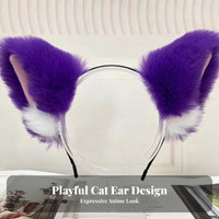 Soft Cat Ear Headband Adorable Design Ry Cat Ears Headband Lightweight Anime Cosplay Ears for Women, Party Goers, Conventions, Halloween, Photography