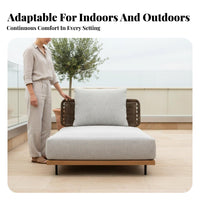 Weather-Resistant Woven Lounge Set with Table Modern design Rope-supported Seating Water Outdoor Furniture long-lasting Frame for Guesthouse Owners, Apartment Dwellers, Patio, Balcony, Garden, supportyard