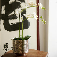 Hammered Metal Vase Bowl, Gold or Silver, Aluminum, Modern Minimalist