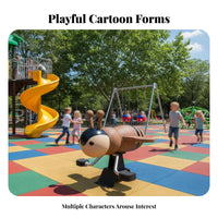 Bouncing Motion coil Rocking Horse Bouncy Fun creature coil Rider Weather-Resistant Playground Equipment Comfortable Saddle for Preschoolers, Toddlers, Parents, public garden, Kindergarten, Community Space, Backyard