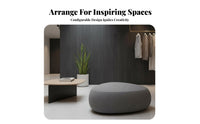 Soft and Comfortable Pebble-Shaped Seat Multi-Functional Round Padded Footrest Decorative Accent Pouf Lightweight for Shoppers, Students, Kindergarten, Waiting Area, Playroom, Living Room