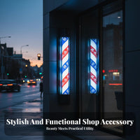 Illuminated Haircut Pole High Brightness Haircut Pole Lamp Rotating Salon Sign Energy Saving Rotating Striped Lamp Attractive