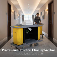 Multi-Shelf maintenance trolley with Bag Multifunctional Design room utility trolley with Bag Organized Storage Housekeeping Trolley for Housekeepers, Hospitals