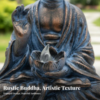 Solar Buddha Statue Automatic On/deactivate Buddha Lotus Brightness Tranquil Garden Brightness Hand-Painted Outdoor Decoration