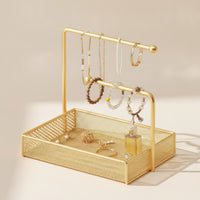 Jewelry Organizer with Tray Multi-Functional Desktop Jewelry Rack Versatile Bracelet Holder for Women
