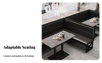Industrial Design Dining Booth and Table Set Sturdy Table and Bench Set Wear-Resistant Cafe Seating Easy to Clean for Bar Owners, Diner, Eatery, Lounge, Breakfast Nook
