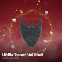 Fake Beard Realistic Look Costume Mustache and Beard Elastic Strap Costume Mustache for Actors, Cosplayers, Stage Play, Performance, Halloween