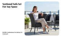 3 Pieces Waterresistant 3-Piece Woven Seating set sun-resistant 3 Piece Patio Seating Group Weather-Resistant Outdoor Furniture long-lasting Construction for Hotel Owners, Apartment Dwellers, Courtyard, Balcony, Garden, Porch