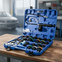 28 Pieces Coolant Pressure Test Set Wide Compatibility Vacuum Radiators Tester Molded Carrying Case Cooling System Purge Tool for Garage