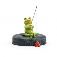 Buoyant Frog Ornament Decorative Buoyant Base with Frog Painted for Gardeners, Balcony
