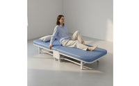 Folding Single Bed Space Saving Office Rest Bed Easy Assembly Portable Sleeper Cot for Guests, Living Room