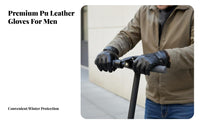 men's PU Leather Gloves Thick Warm Thermal Riding Gloves Hand Coverings Windproof Timeless Design for Cyclists, Cycling