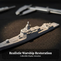 1:1500 Scale Warship Model High Detail Type 055 Warship Model No Assembly Required Display Warship for Car Dashboard Ornament, Office Decor