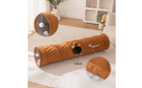 Foldable Cat Tunnel with Fuzzy Trim Indoor Collapsible Cat Tunnel Soft Pet Toy Cozy for Cats, Kittens, Apartments
