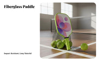 Pickleball Paddle Anti-Slip Grip Fiberglass Pickleball Racket Shock Absorption Long-Lasting Rim Protector for Beginners