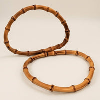Natural Finish Bamboo Handbag Handle Rounded D-Shaped Bamboo Handle