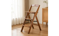 Step Stool Chair Convertible Ladder Chair Folding Step Stool with Three Steps for Adults, Seniors, Kitchen, Pantry, Home Library