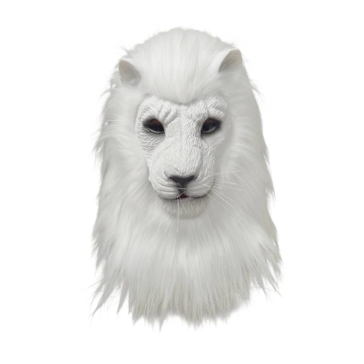 Realistic Lion Mask Theatrical Lion Headpiece Textured Full Head Mask Deluxe for Cosplayers, Halloween