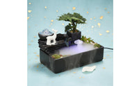 Peaceful Atmosphere Desktop Water Fountain Atomizer Mist Feng Shui Fountain Portable LED Light Water Feature Air Humidifying for Office, Tea Room