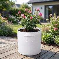 Set of 20 Plant Bags, White, Non-woven Fabric, for Potatoes, Tomatoes, Cucumbers, Strawberries, Herbs, Vegetables, Terrace, Balcony, Greenhouse