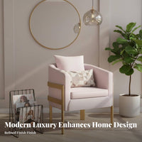 Light Luxury Design Upholstered Barrel Armchair Modern Minimalist Design Lounge Chair Long-Lasting Construction Accent Seat Soft Padding for Business Owners, Interior Designers, Beauty Salon, Reception Area, Bedroom, Reading Nook