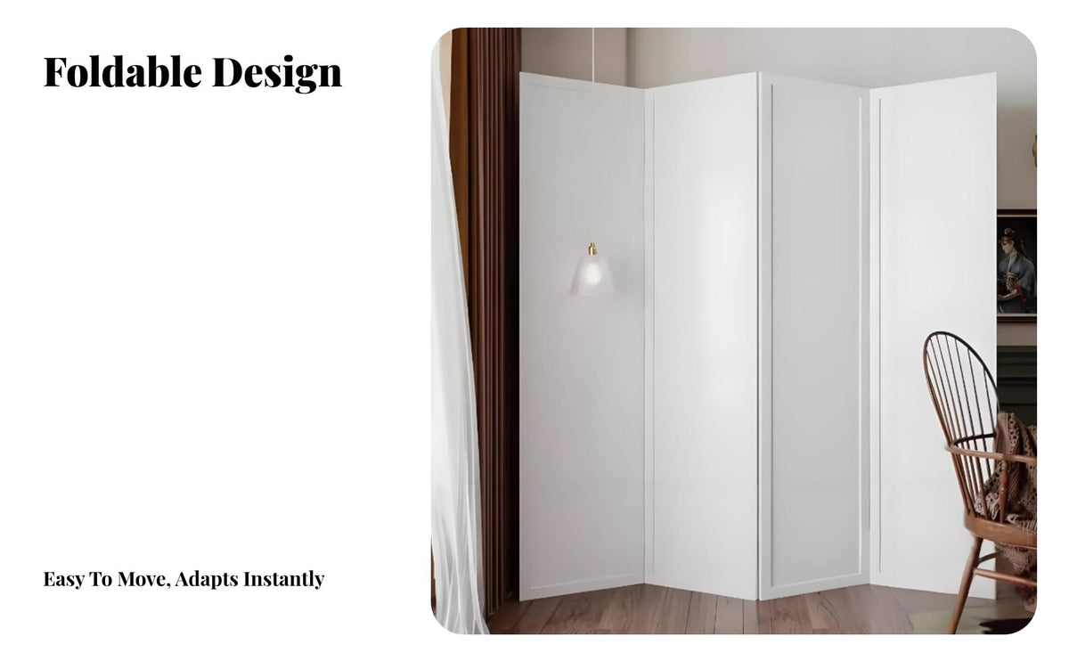 Foldable Multi-Panel Folding Partition Minimalist Design Multi-Panel Divider Movable Privacy Screen unbroken Color for homeowners, Office Workers, Students, Living Room, Bedroom, Studio Apartment, Restaurant