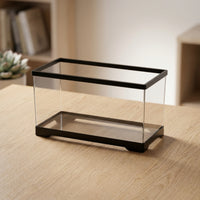 Turtle Tank with Base Clear Open-Top Turtle Enclosure Aquarium Sleek-Profile Reptile Habitat Rectangular for Tabletop, Bedroom
