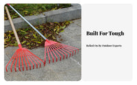 11-Tine Grass Rake Bend Resistant 11 Tine Garden Rake Comfortable Grip Gardening Tool for Landscapers, Gardeners, Landscaping, Farm