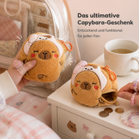 Cute Capybara Plush Coin Purse with Headphone Storage and Keychain, Ideal Gift