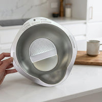 Rice Washer and Stainless Steel Colander with Built-in Grater, Vegetable Basin and Kitchen Sink Strainer for Home Cooking