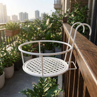 Plant Pots for Home Decor and Flower Pots for Garden Fence, Hanging Plant Balcony Planters for Railing, Single Pack Metal Planter, European Style