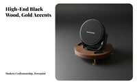 Anti-Vibration Desktop Speaker Stand High-Fidelity Grade Wooden Speaker Stands Reduces Interference Solid Wood Audio Stand Stylish Design for Audiophiles, Tabletop, Home Studio
