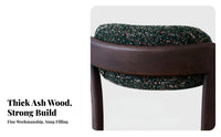 Upholstered Cane Backrest Chair French Design Dining Seat Sturdy Wood Frame Vintage Design for Families, Adults, Kitchen