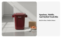 Movable Kitchen Garbage Can With Wheels Rolling Trash Can Large Capacity Uncovered Top Bin Thickened Material Waste Container