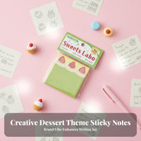 100 Sheets Decorative Cake Design Memo Sheets Portable Dessert Themed Note Pad Great Gift for Students, Crafters, Scrapbooking, School, Home