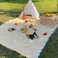 Outdoor Rug and Picnic Blanket for Family Picnic, Polyester Camping Mat with Carry Handle, Waterproof Mat and Beach Blanket, 1020g Weight