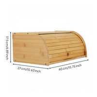 Bamboo Bread Box Large Capacity Roll Top Bin for Pantry