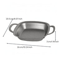 Square Serving Plate with Handles Retro Stainless Steel Serving Tray for Parties
