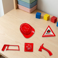 8 Pieces Realistic Details Miniature Firefighter Accessory Set Educational Firefighter Role Play Set for Children