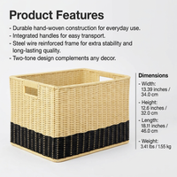 Baskets for Living Room Storage, Home Organizer Laundry Hamper, Toy Basket, Apartment Dweller Woven Basket, Decor Enthusiast Storage