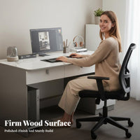 Light Luxury design Single-Drawer Study Desk Modern Design Writing Table Multifunctional Computer Station Minimalist Aesthetic for Students, Adults, Home Workers, Bedroom, Dorm Room