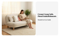 2-in-1 Design Convertible Loveseat Space Saving Foldable Loveseat Adjustable Backrest Sofa Bed Scratch Resistant for Apartment Dwellers, Pet Owners, Young Adults, Living Room, Small Areas, Bedroom, Home Office