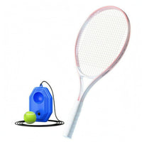 Aluminum Alloy Solo Tennis Practice Aid Netted Head Rebound Tennis Practice Aid White Handle Sports Equipment Portable for Adults