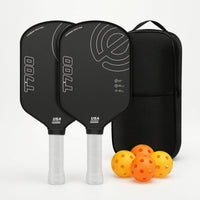 2 Pieces Pickleball Paddle Set with Bag and Balls Carbon Fiber for Practice