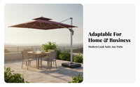 Square Cantilever Umbrella Sun Protection Cantilever Umbrella Waterproof for Residents, Business Owners, Patio, Backyard, Pool Area