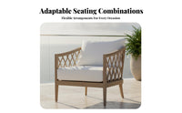 Teak Conversation Set Nordic & Design Lounge Chair and Side Table Group Weather Resistant Garden Furniture for Hotel Owners, Adults, Balcony, Porch
